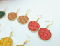 Preview: Ledergeflecht Ohrringe goldfarben